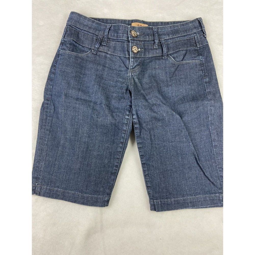 THRU SOUL blue denim Bermuda Jeans Shorts  women's Size 30